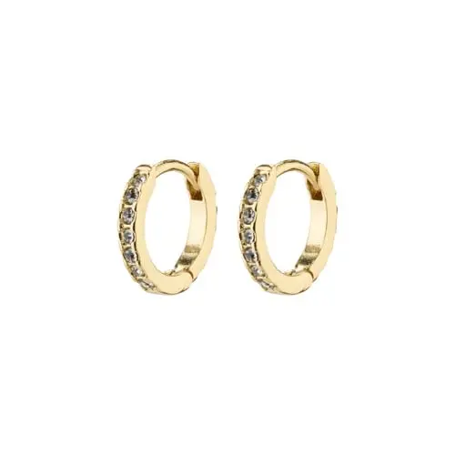 PILGRIM - EBNA Mini Crystal Huggie Hoops - Gold Plated - 10 mm