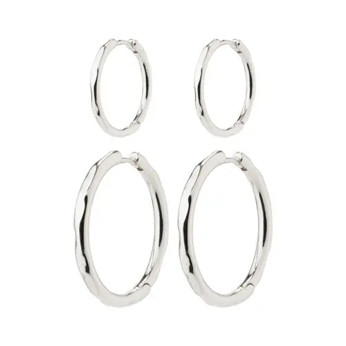 PILGRIM - EVE Hoop Earrings 2-in-1 Set - Silver Plated - 20 mm / 30 mm