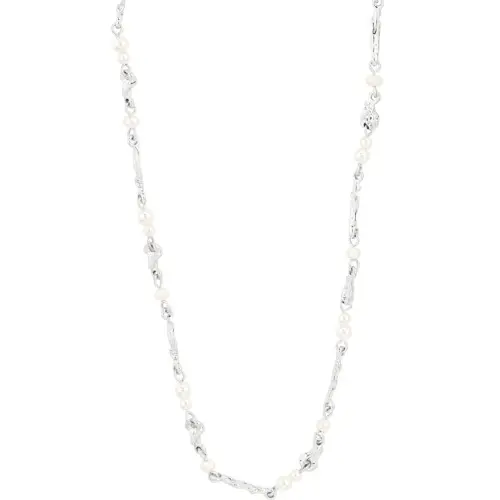 PILGRIM - SLOAN Pearl Necklace - Silver Plated - 38 cm + 12 cm Extension