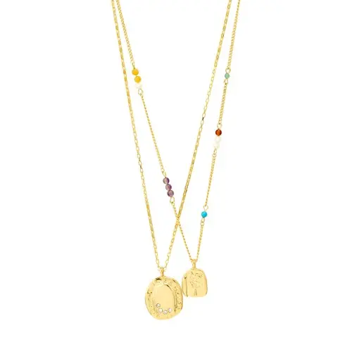 PILGRIM - HERE Necklace - Gold Plated - 38/40 cm + 12 cm Extension