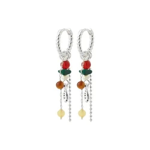 PILGRIM - THALEN Earrings - Silver-Plated/Multi - 40 mm