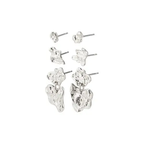 PILGRIM - HORIZON Earrings - Silver Plated - Length: 20 mm / 10 mm / 5 mm