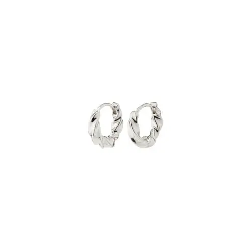 PILGRIM - Taffy Small Swirl Hoop Earrings - Silver-Plated - 13 mm