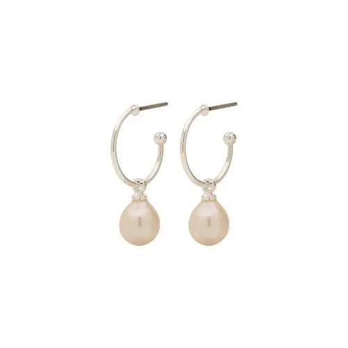PILGRIM - EILA Pearl Earrings - Silver-Plated - 26 mm