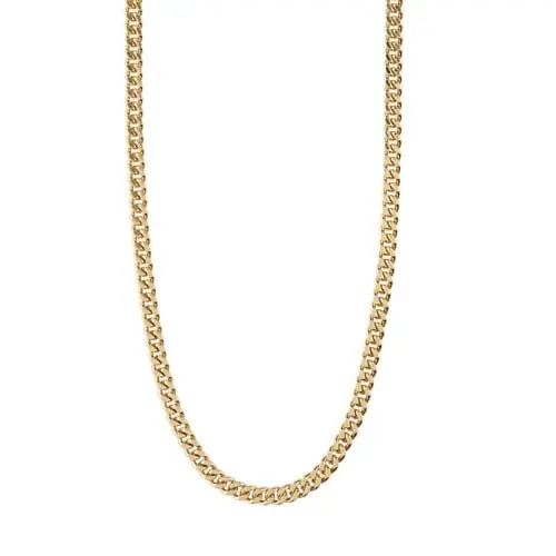 PILGRIM - FUCHSIA Curb Chain Necklace - Gold-Plated - 40 cm + 9 cm