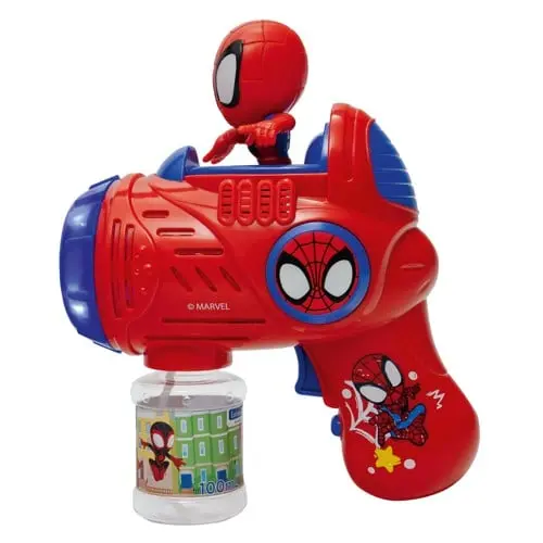 Lexibook - Spidey & His Amazing Friends Electronic Bubble gun with 3D figurine and light & sound effects (PRB30SP)