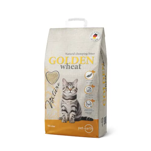 Pet Earth - GOLDEN wheat - Nature - Catlitter 18l