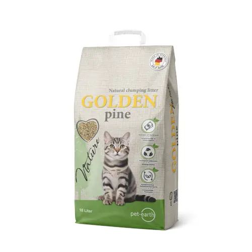 Pet Earth - GOLDEN pine 18L - catlitter