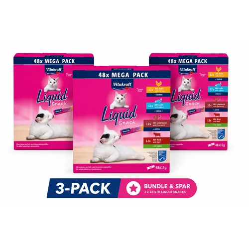 Vitakraft - 3 x Liquid Snack Big Pack á 48st x 15 gr