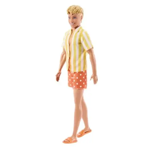 Barbie - Fashionista Ken Doll - Yellow And White Striped Shirt (JJN66)
