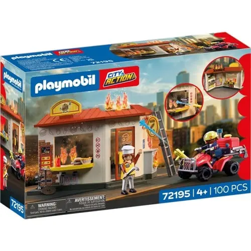 PLAYMOBIL - Fire Quad with Burger Shop (72195)