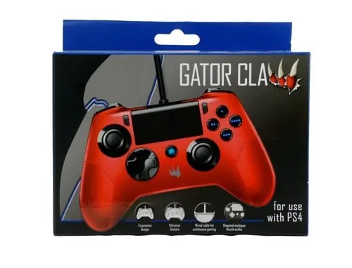 Playstation 4 - Gator Claw Wired Controller (Red) (ORB)