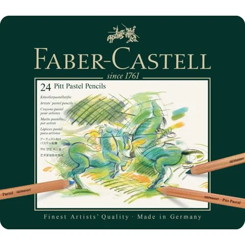 Faber-Castell - Pitt Pastel fargeblyanter - metallboks med 24 stk.