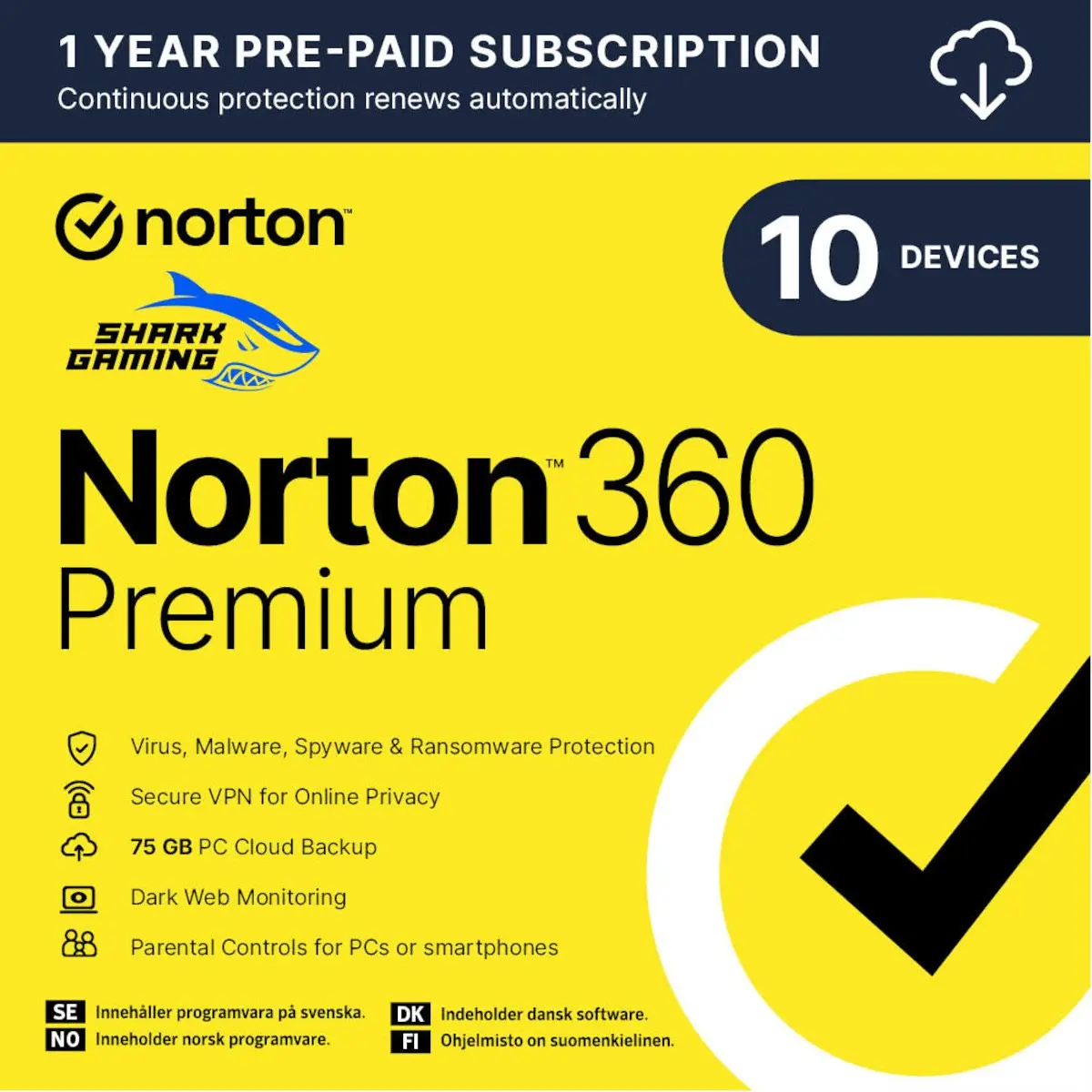 Norton 360 Premium 10 enheter 1 år