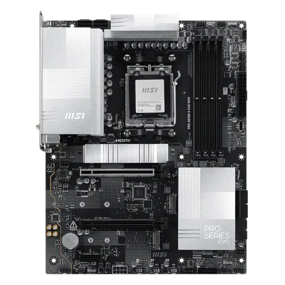 MSI PRO X870E-S EVO WIFI - motherboard - ATX - Socket AM5 - AMD X870E Hovedkort - AMD X870E - AMD AM5 socket - DDR5 RAM - ATX