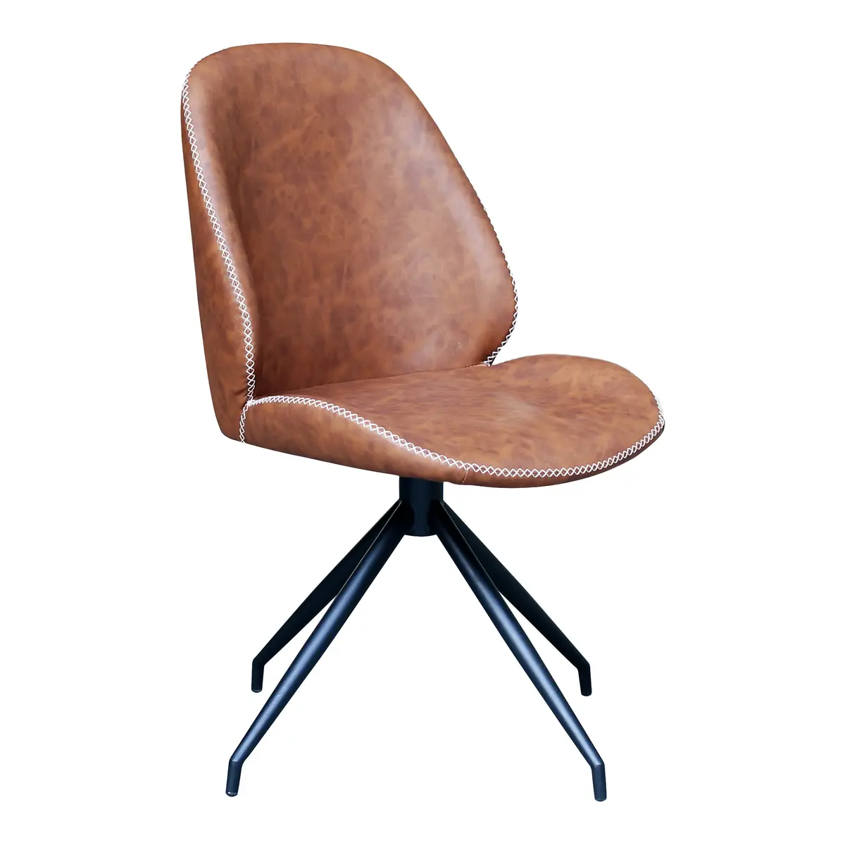 HOUSE NORDIC Monte Carlo spisebordsstol, med svingfunksjon - vintage brun PU og stål