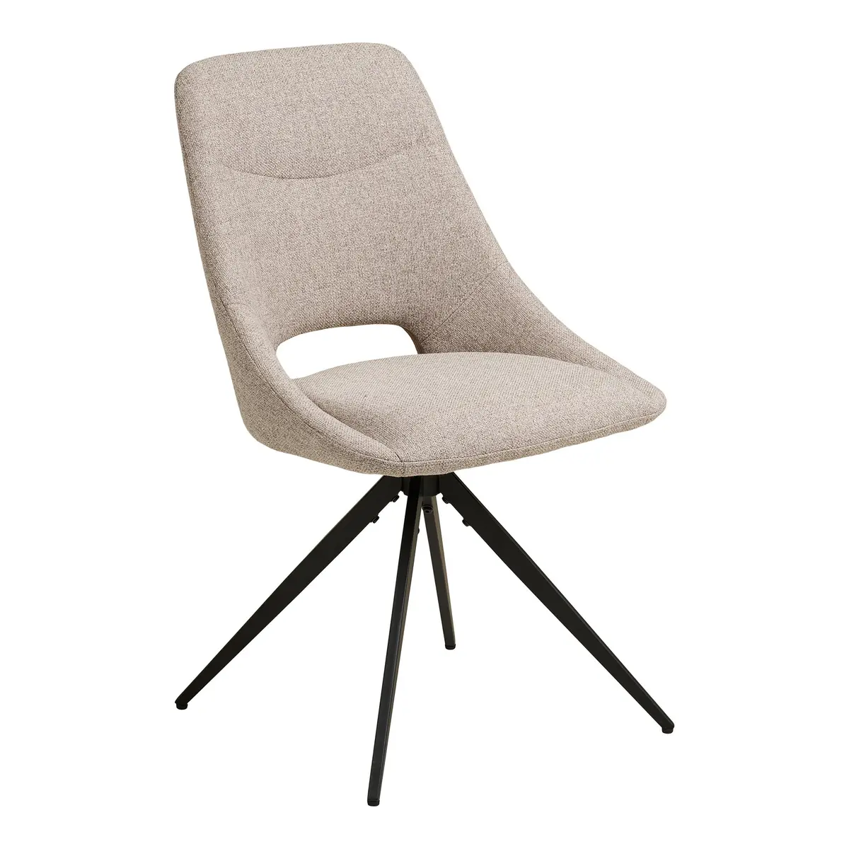HOUSE NORDIC Dokka spisestuestol, med svingbar base - sand polyester og svart stål