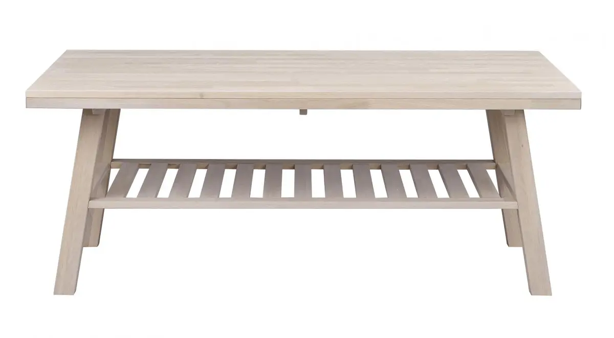 ROWICO Brooklyn salongbord - hvitpigmentert eik m. 1 hylle (130x75)
