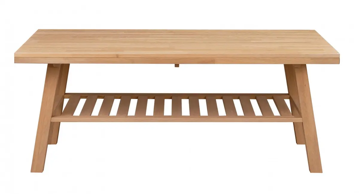 ROWICO Brooklyn salongbord - børstet eik m. 1 hylle (130x75)