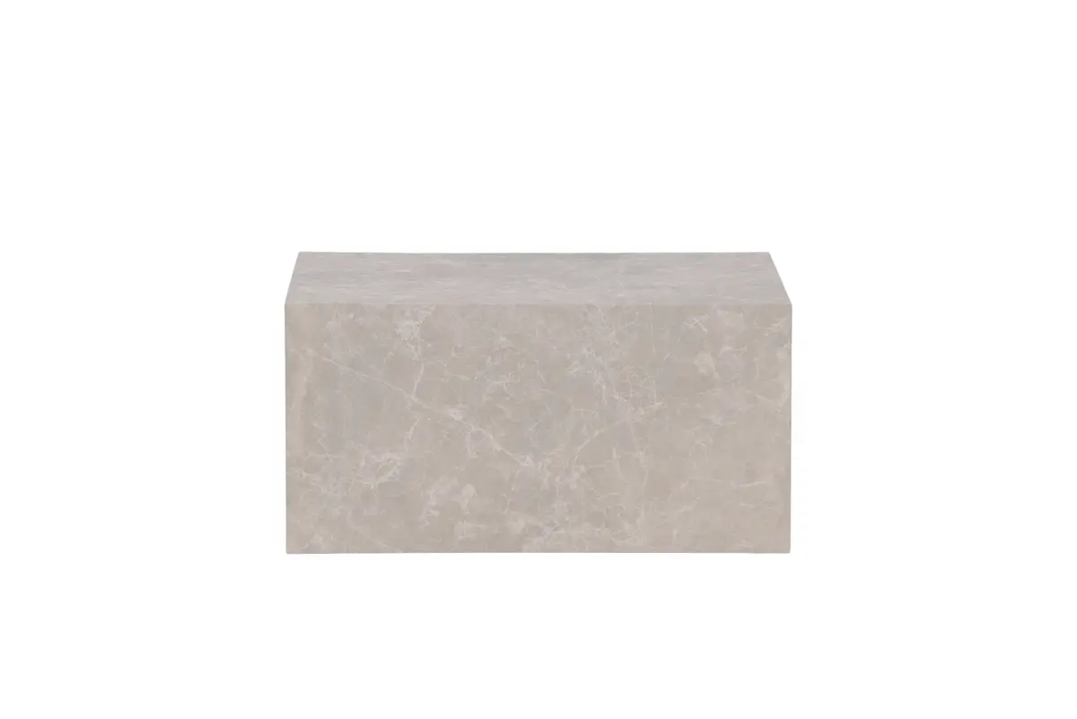 VENTURE DESIGN York Low salongbord, rektangulært - beige marmormønster MDF (80x60)