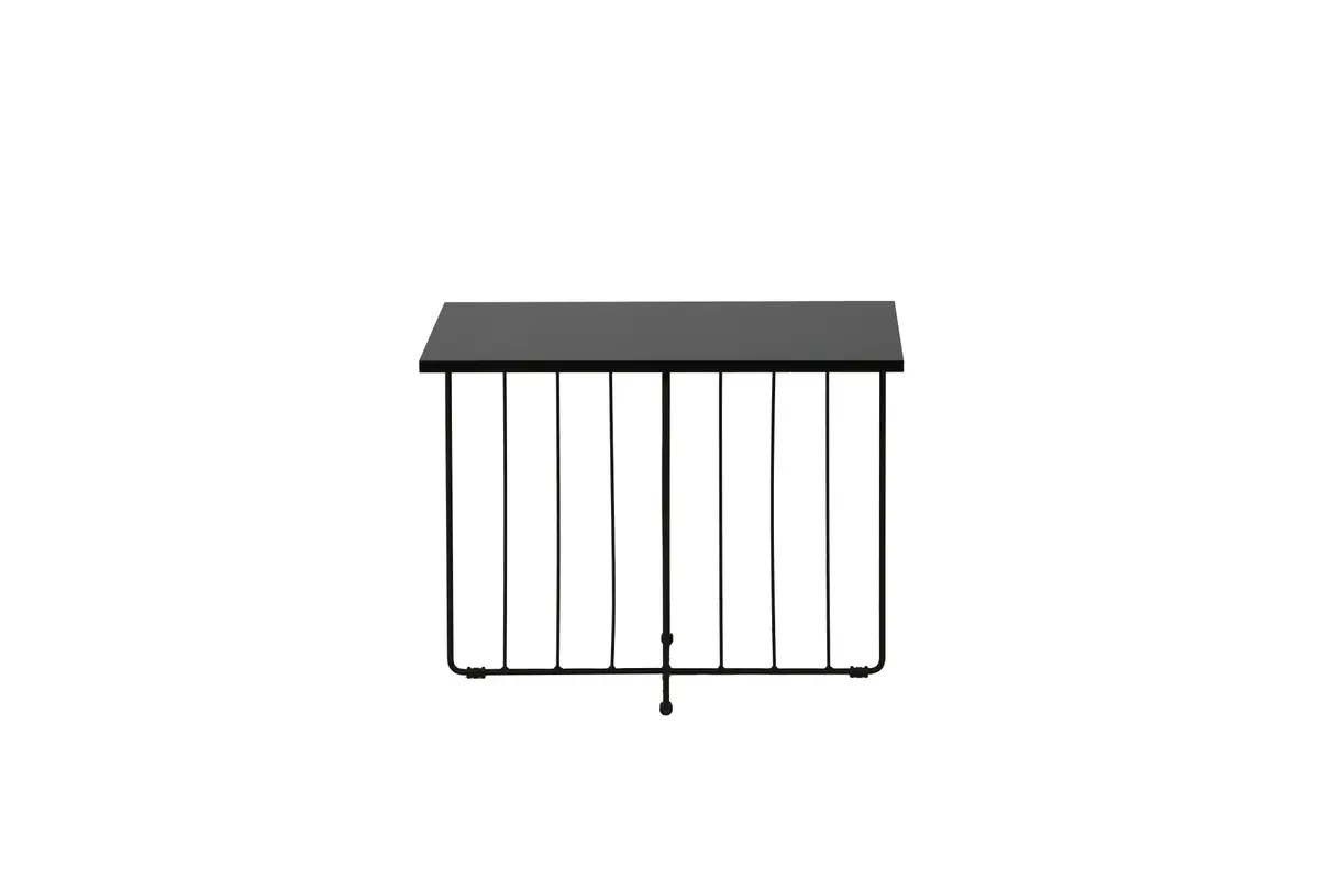 VENTURE DESIGN Dayton salongbord, firkantet - svart MDF og svart stål (60x60)
