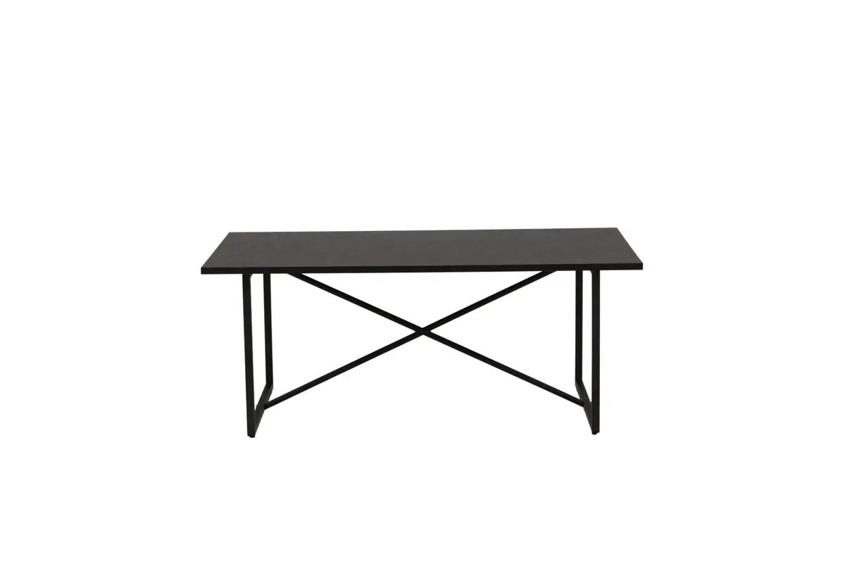VENTURE DESIGN Pryor salongbord, rektangulært - svart MDF og svart stål (110x70)