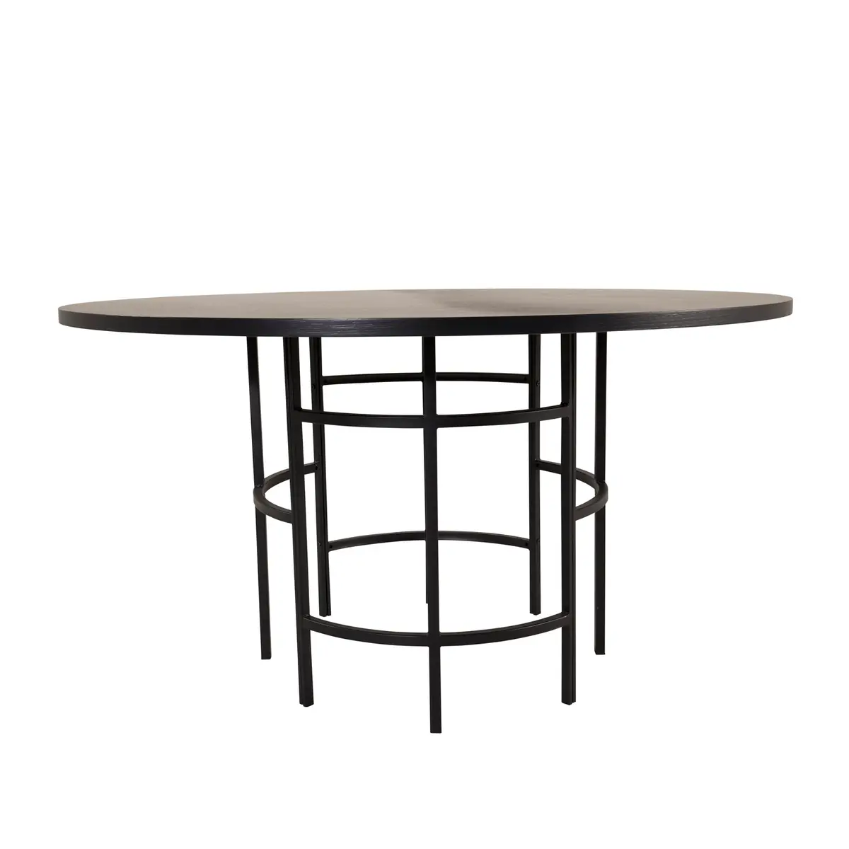 VENTURE DESIGN Copenhagen spisebord - svart MDF og svart metall (Ø140)