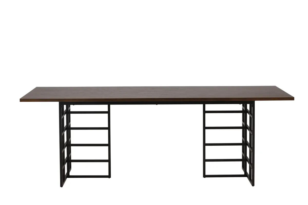 VENTURE DESIGN Ystad spisebord, rektangulært - mokka eikefiner og sort aluminium (220x100)