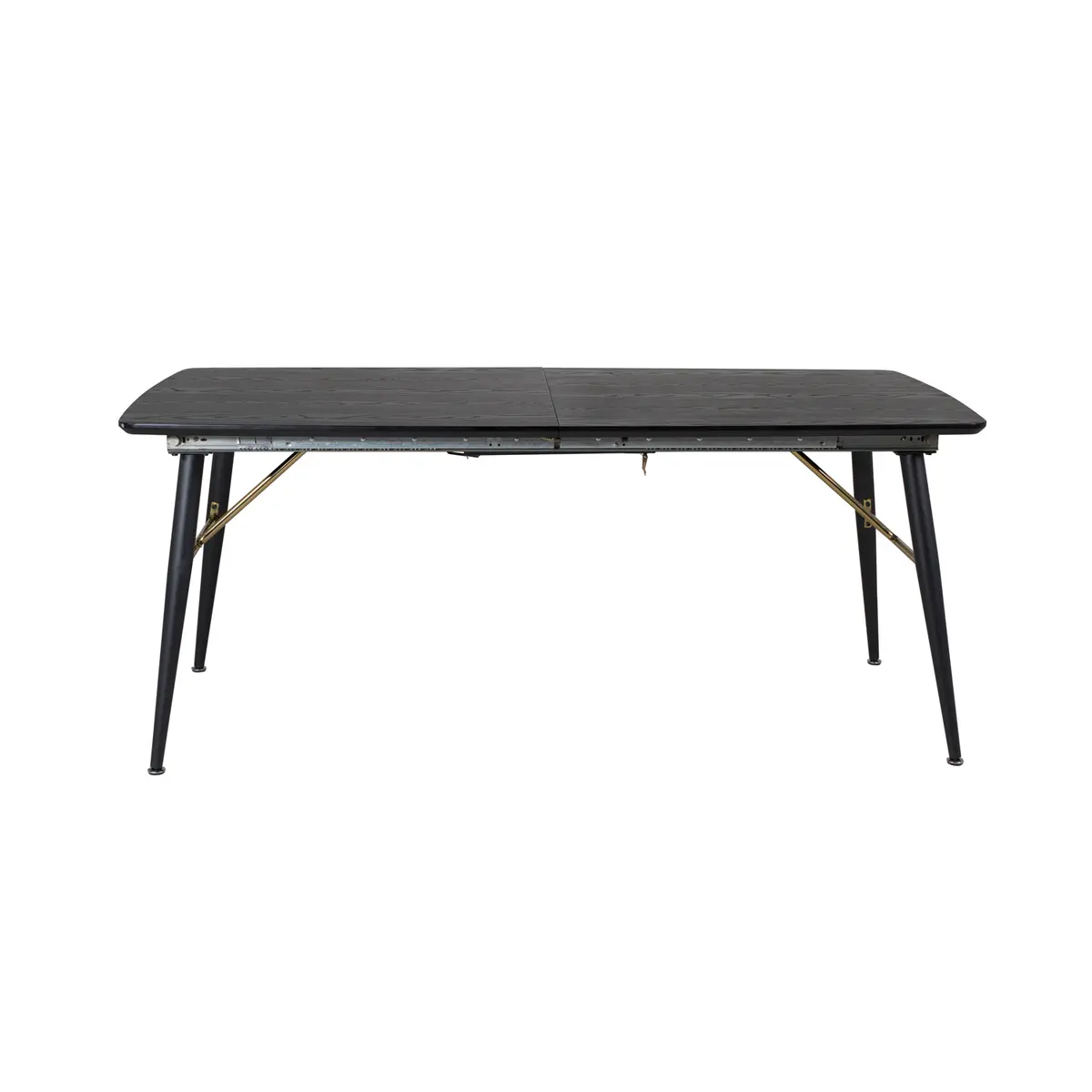 VENTURE DESIGN Gull spisebord, med uttrekk - messing, svart MDF og svart metall (180x85)