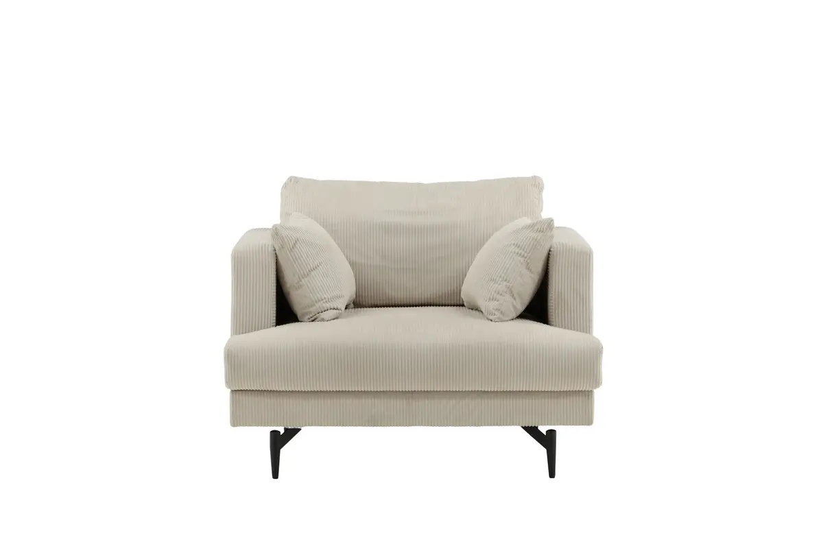 VENTURE DESIGN Sofia lenestol - beige fløyel og sort stål