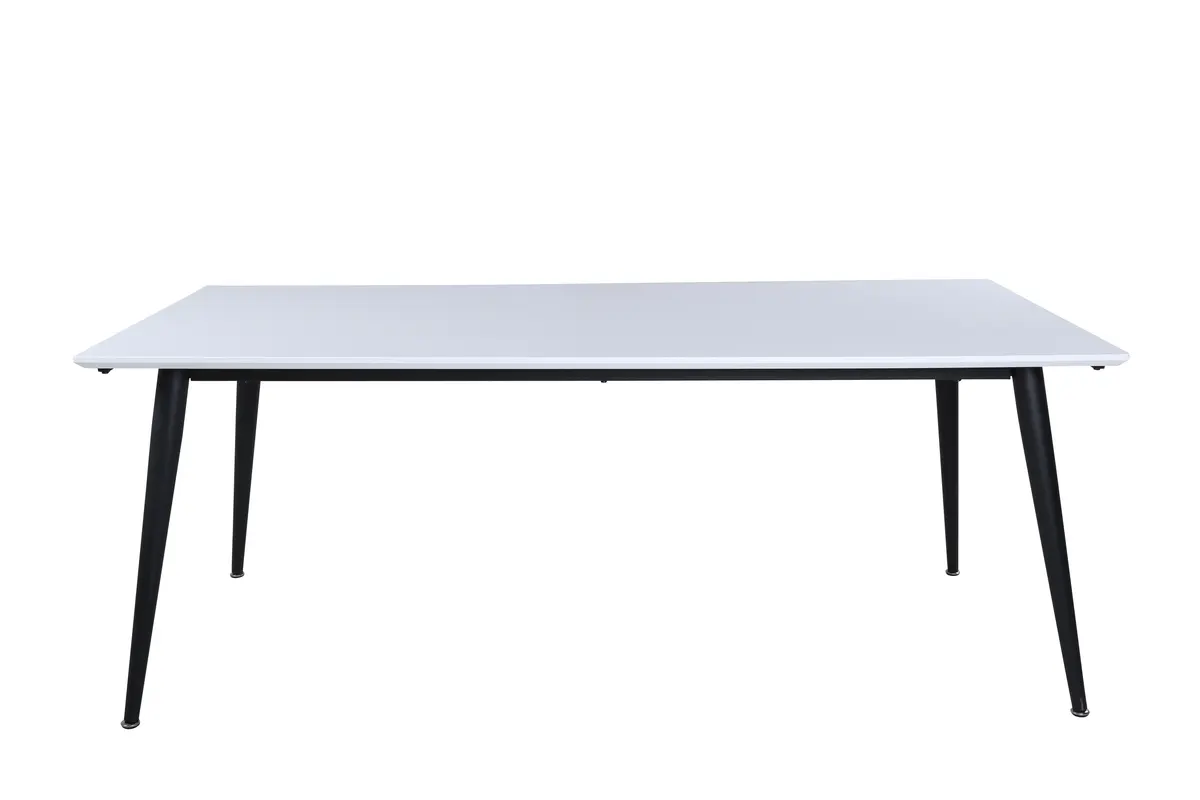 VENTURE DESIGN Jimmy spisebord, med uttrekk - hvit HPL og svart stål (195x90)