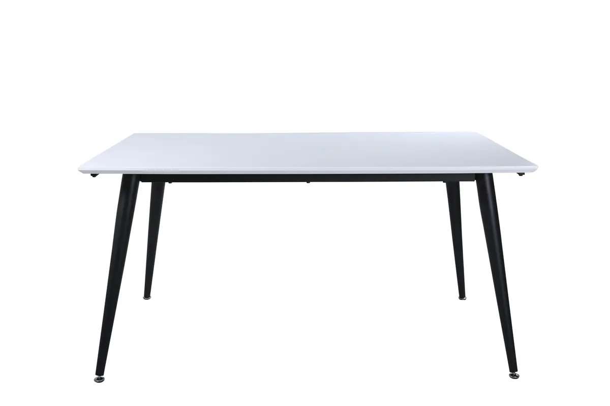 VENTURE DESIGN Jimmy spisebord, med uttrekk - hvit HPL og svart stål (150x90)
