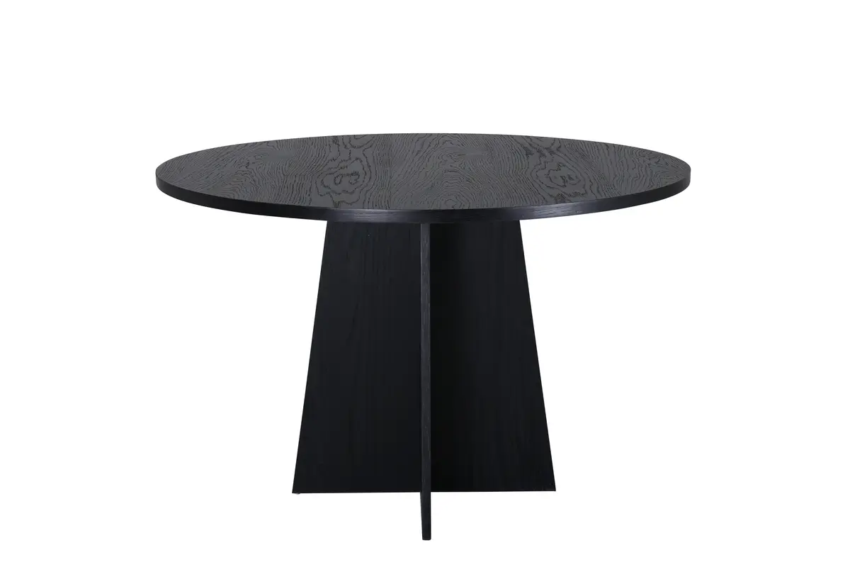 VENTURE DESIGN Bootcut spisebord, rundt - svart finer (Ø110)
