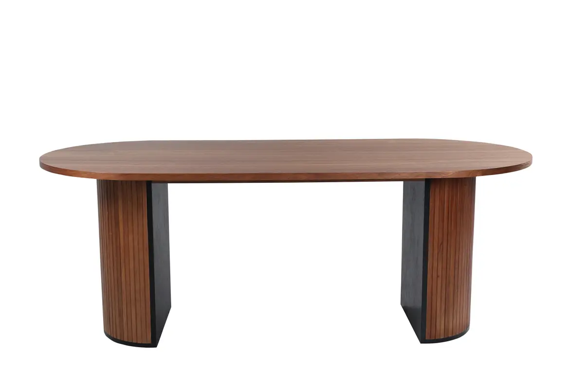 VENTURE DESIGN Bianca spisebord, ovalt - valnøttfarget finer (200x90)