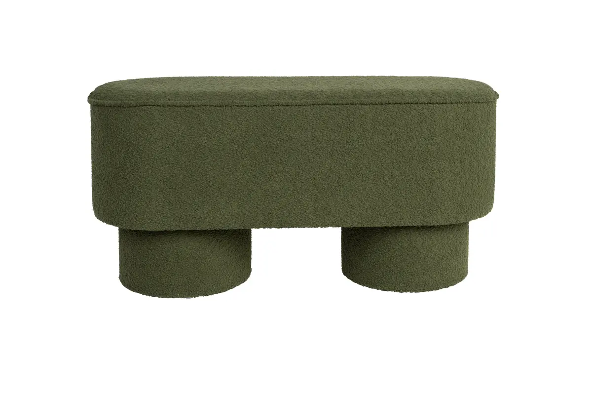 WHITE LABEL LIVING Marcos benk, oval - grønn polyester (93x35)