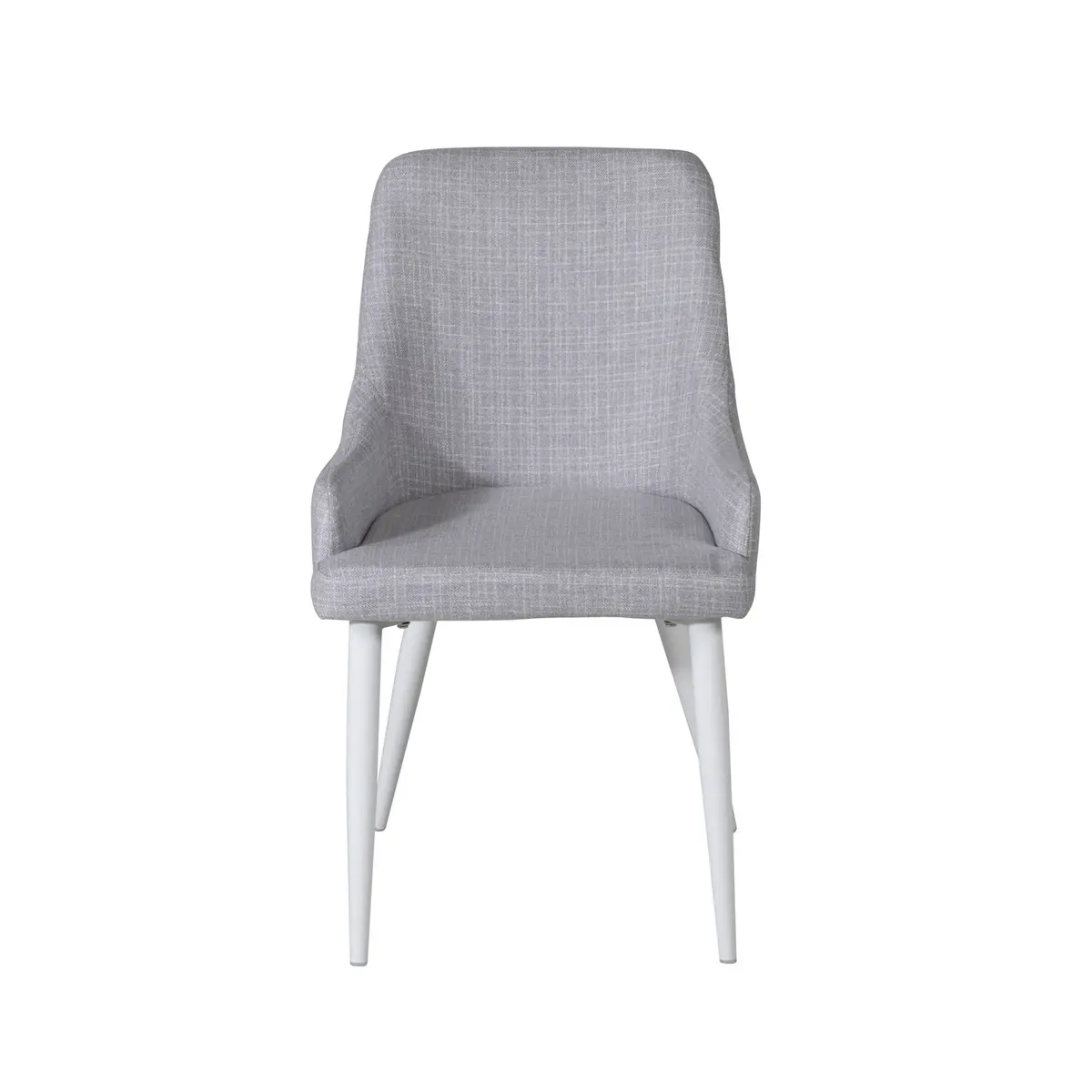 VENTURE DESIGN Plaza spisebordstol, m. armlener - lys grå polyester og hvitt metall