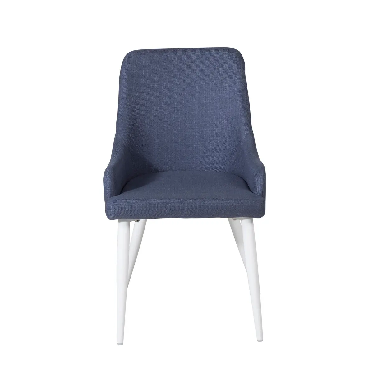 VENTURE DESIGN Plaza spisebordstol, med armlener - blå polyester og hvitt metall