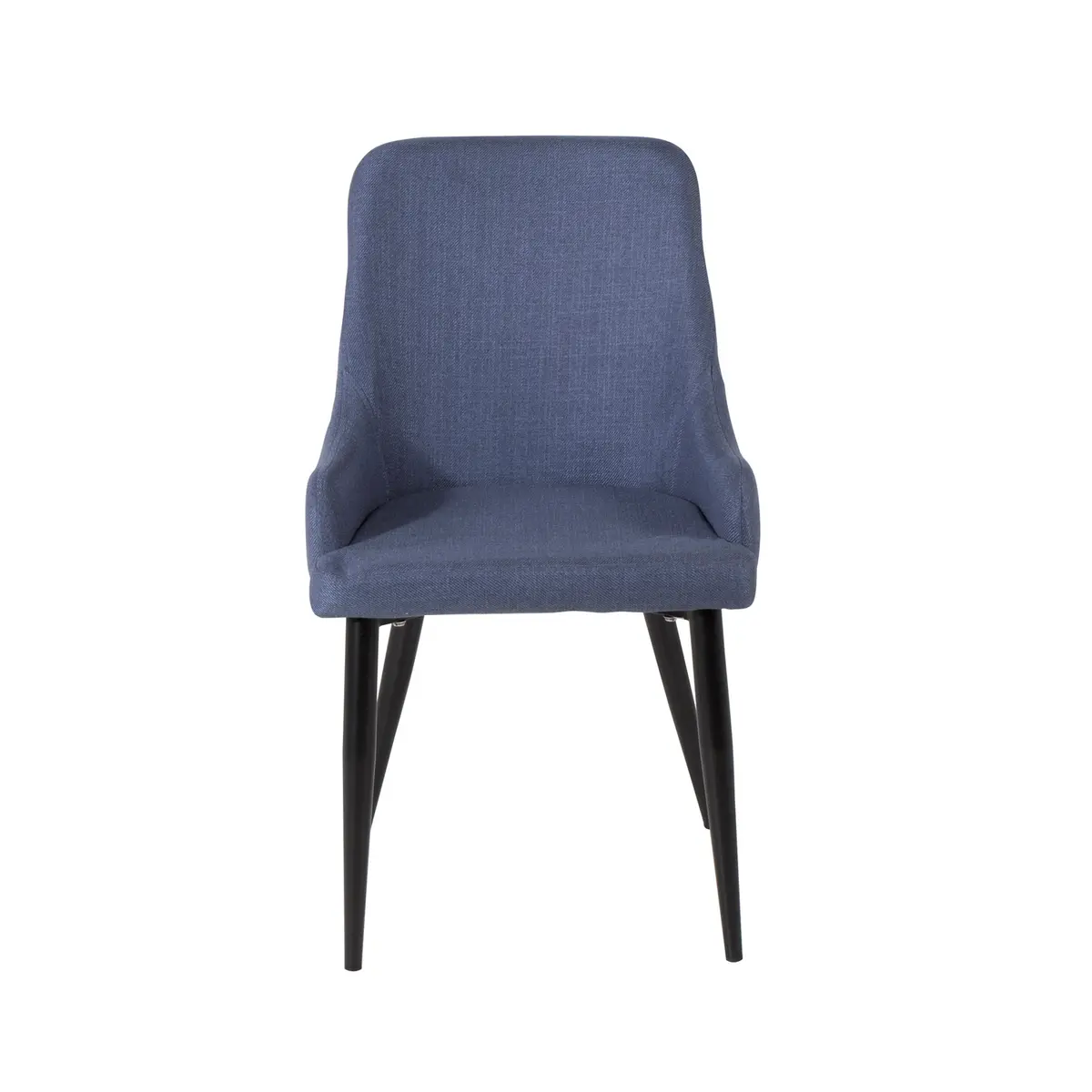 VENTURE DESIGN Plaza spisebordstol, med armlener - blå polyester og sort metall