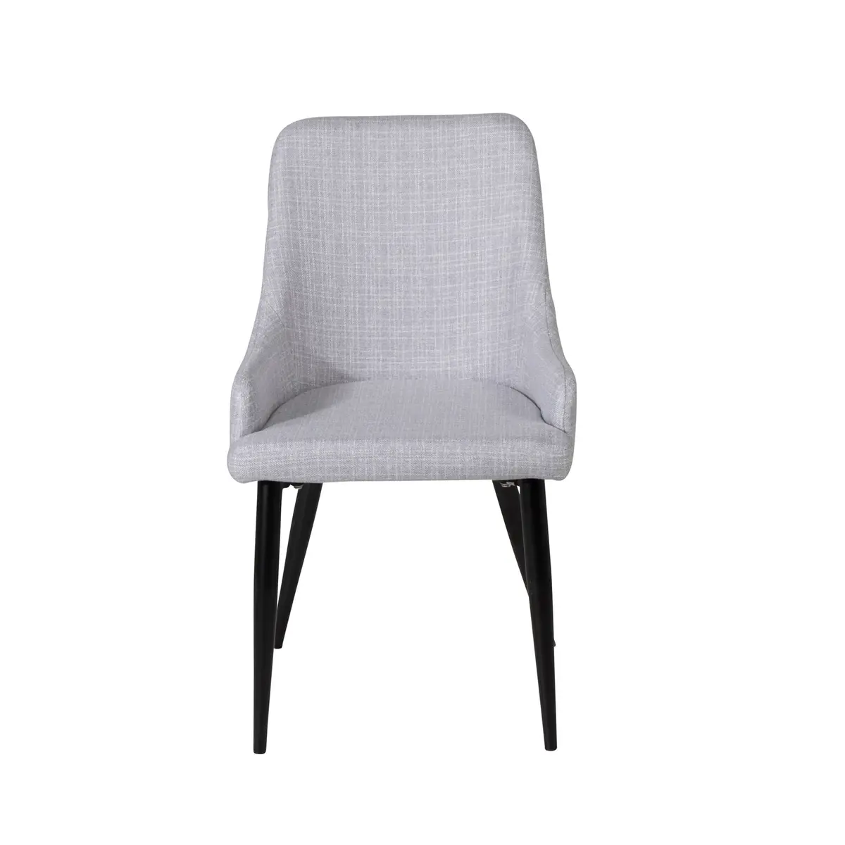 VENTURE DESIGN Plaza spisebordstol, med armlener - lys grå polyester og sort metall