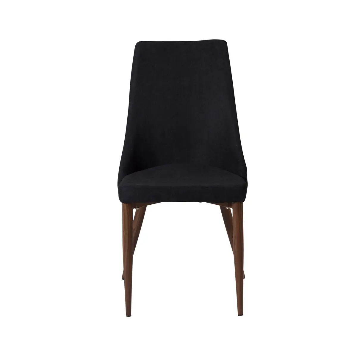 VENTURE DESIGN Leone spisebordsstol, med armlener - svart polyester og valnøtt foliemetall