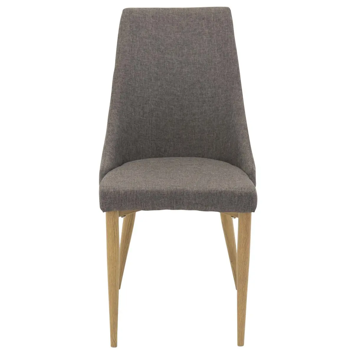 VENTURE DESIGN Leone spisebordstol, med armlener - mørkegrå polyester og naturmetall