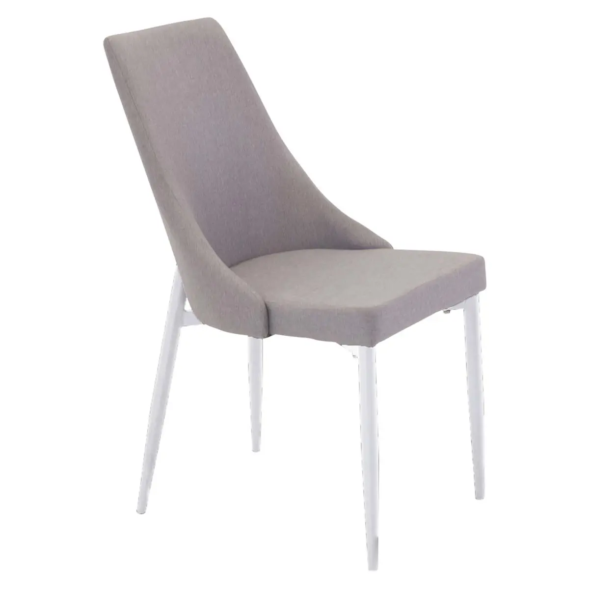 VENTURE DESIGN Leone 2.0 spisebordsstol, m. armlener - grå polyester og hvitt metall