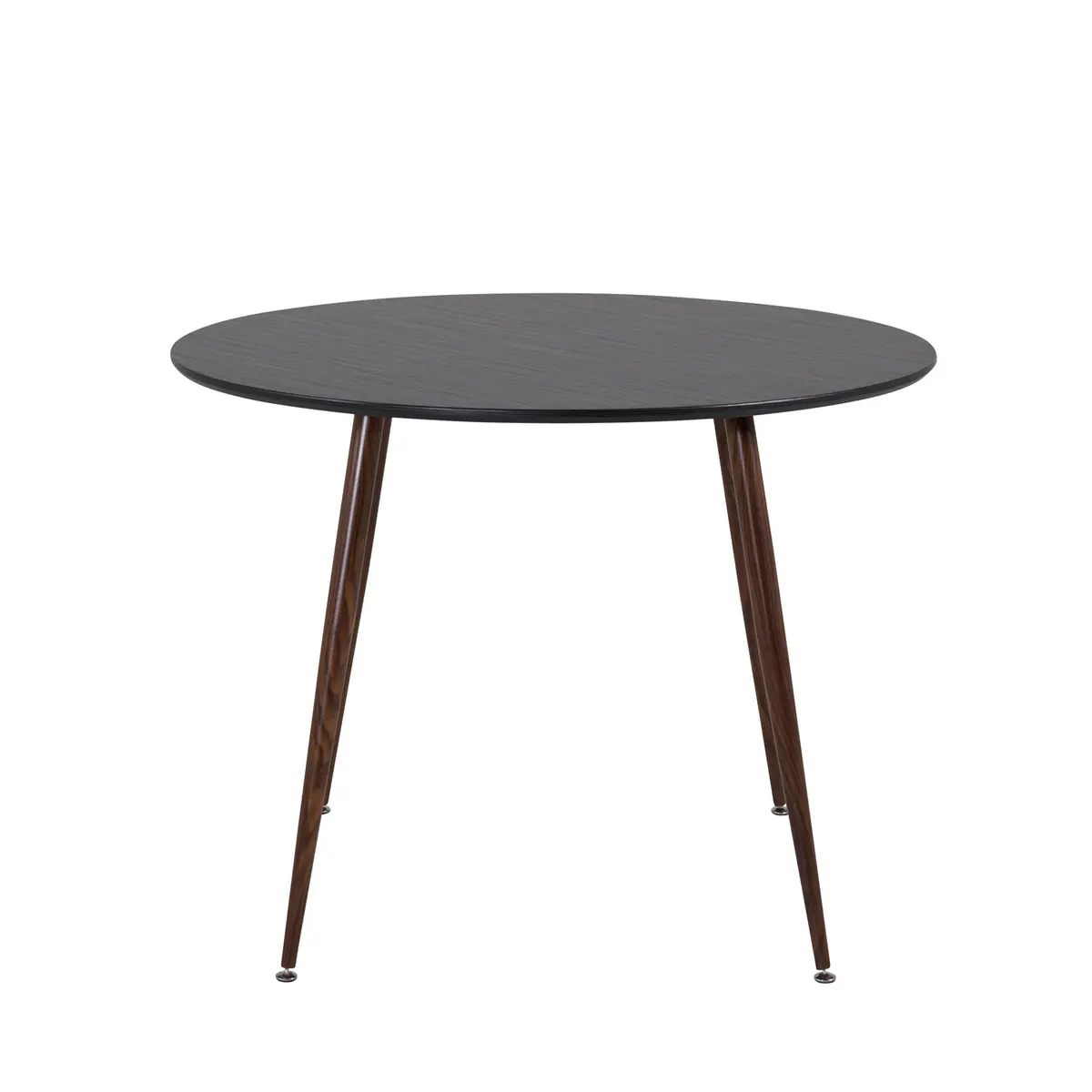 VENTURE DESIGN Plaza spisebord - svart MDF og valnøtt folie metall (Ø100)