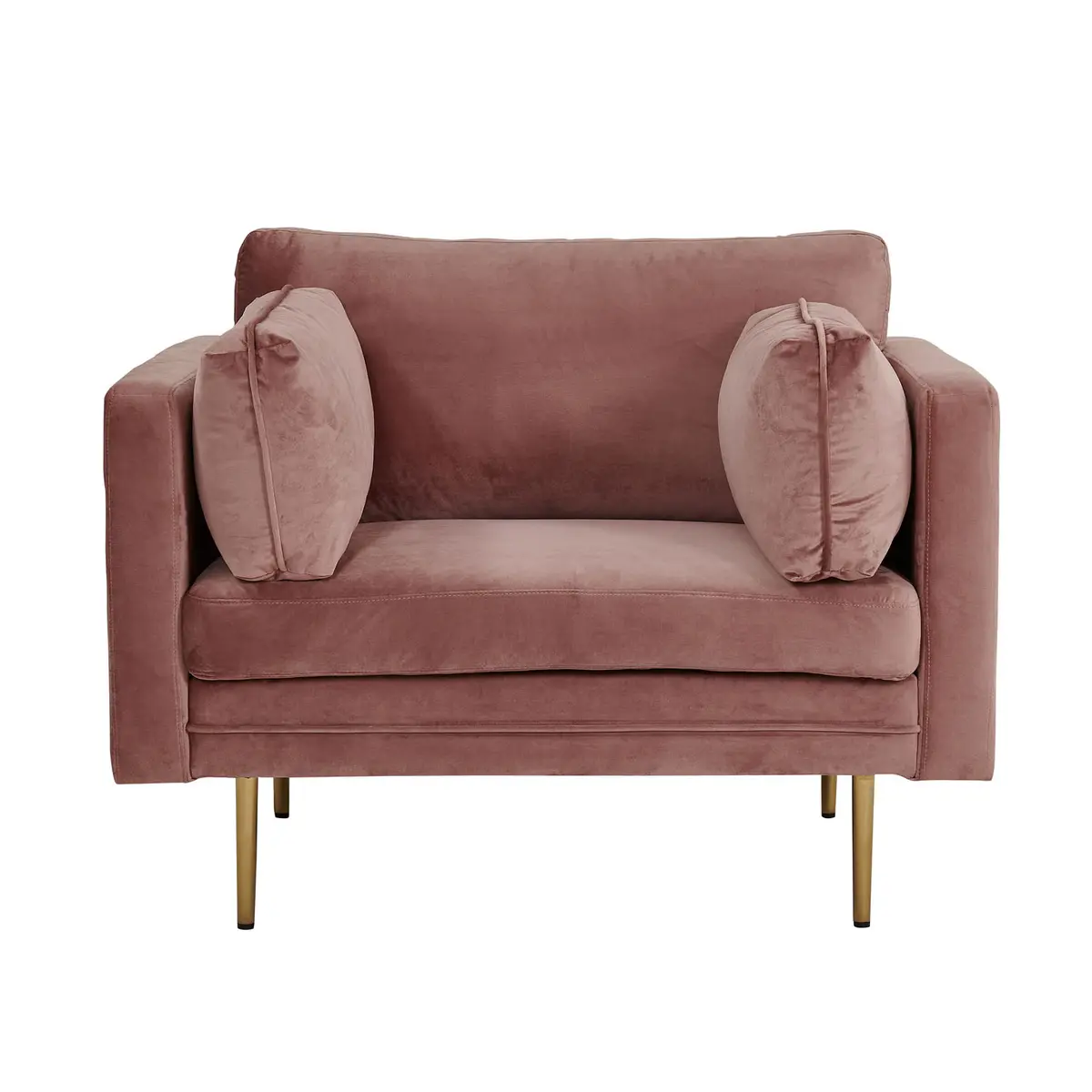 VENTURE DESIGN Boom lenestol, med armlener - rosa polyester og metall