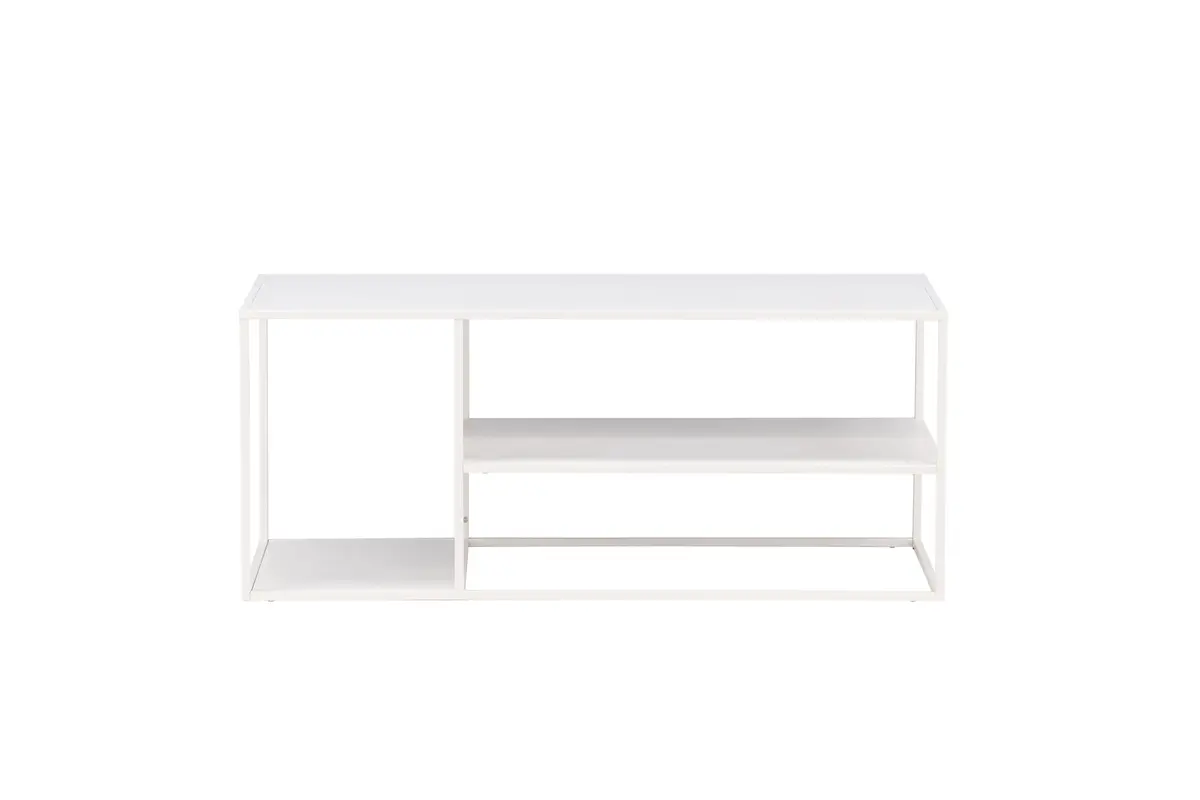 VENTURE DESIGN Steel salongbord, m. hylle - hvit stål (120x50)