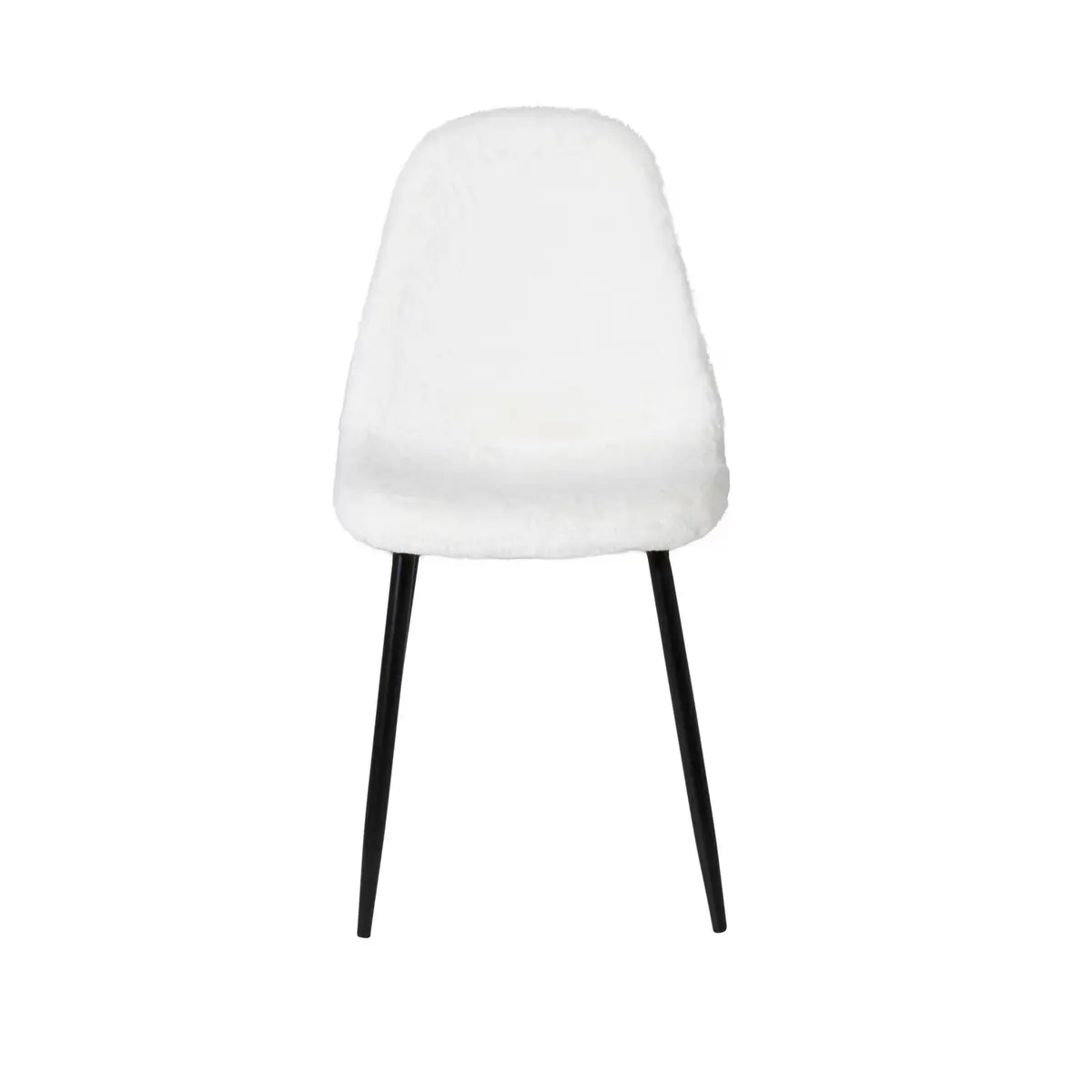 VENTURE DESIGN Polar Fluff spisestuestol - hvit polyester teddystoff og svart metall