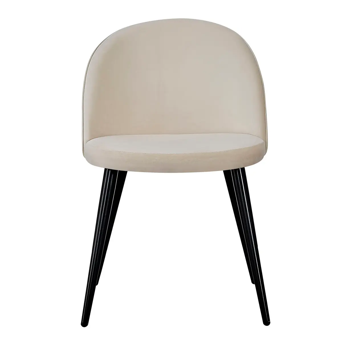 VENTURE DESIGN Spisebordstol i fløyel, med armlener - krem velour og metall