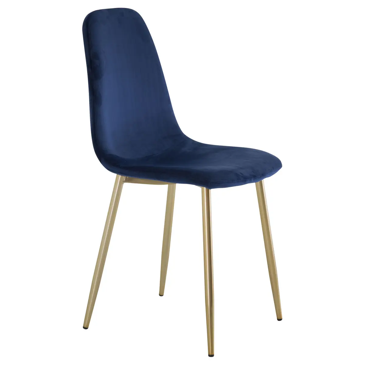 VENTURE DESIGN Polar spisestuestol - blå velour og messingmetall