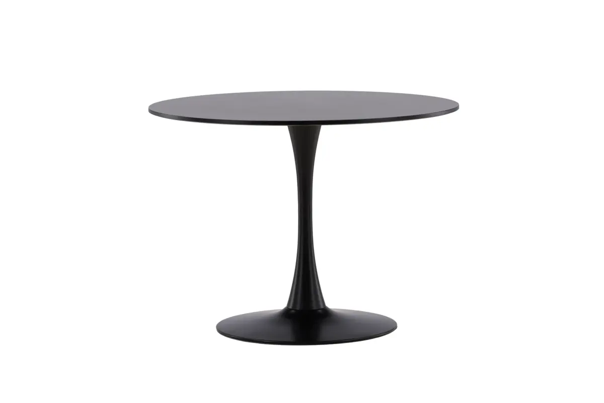 VENTURE DESIGN Glade spisebord, rundt - svart MDF og sort stål (Ø100)