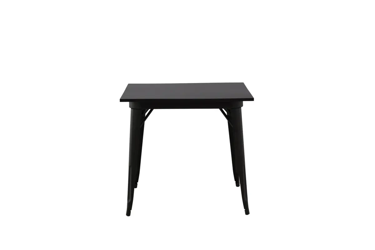 VENTURE DESIGN Tempe spisebord, firkantet - svart MDF og svart stål (80x80)